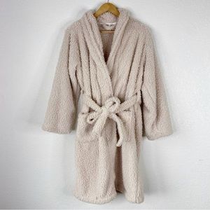 Pottery Barn Beige Tan Teddy Bear Faux Fur Robe